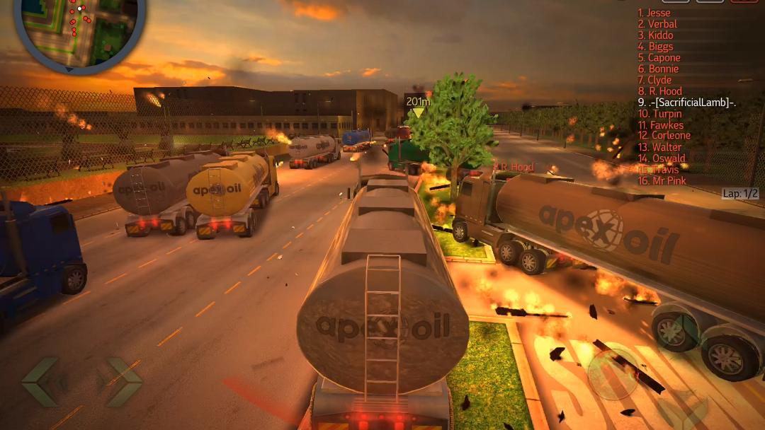 تریلرهای نفت شرکت Apex Oil در حال حرکت در بازی Payback 2
