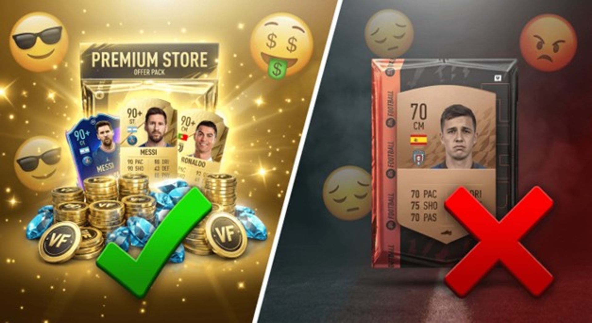 تفاوت سود خرید آفر FC Mobile با ضرر پک‌های شانسی