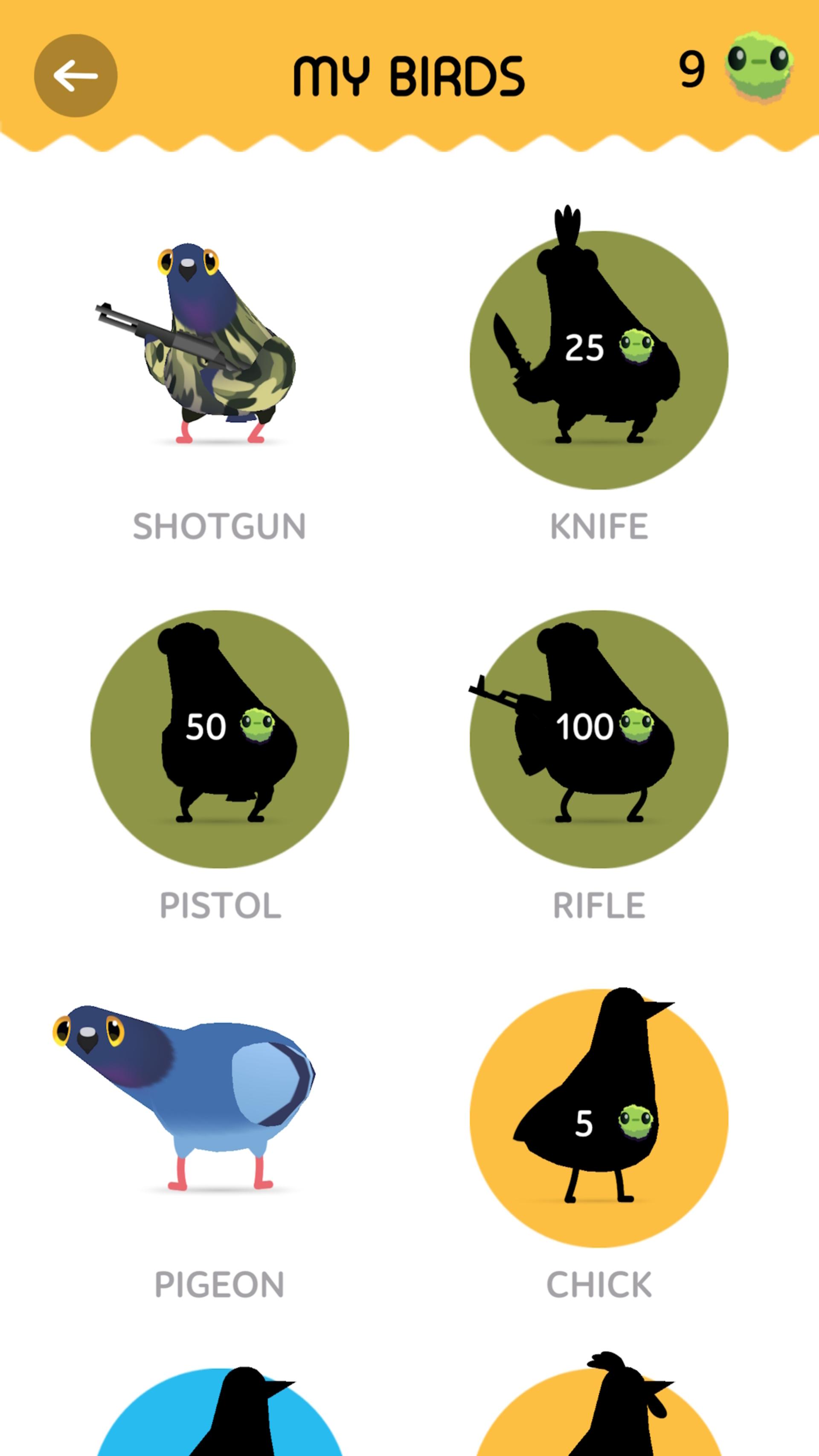 تنوع پرندگان در بازی Pigeon Pop