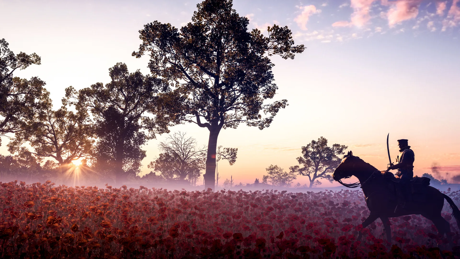 اسب‌سواری شخصیت اصلی بازی Battlefield 1 در دشت گل سرخ