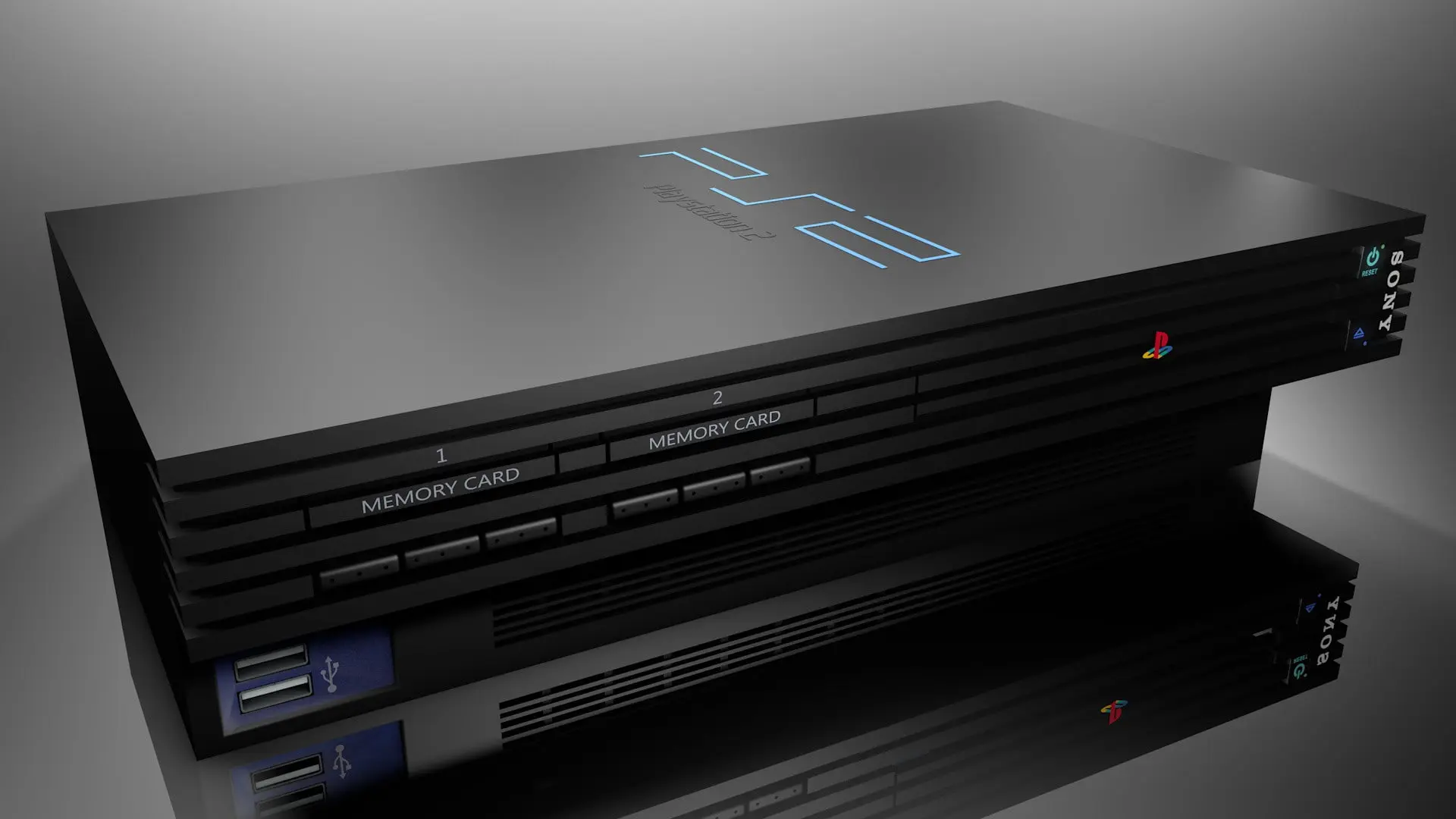 کنسول بازی پلی‌استیشن ۲ (PlayStation 2) با دو اسلات کارت حافظه