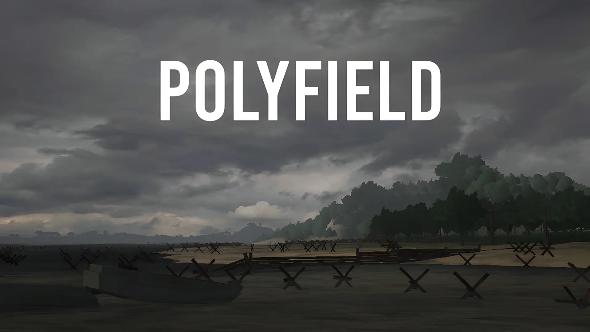 منظره ساحلی و ابرهای تیره در بازی Polyfield