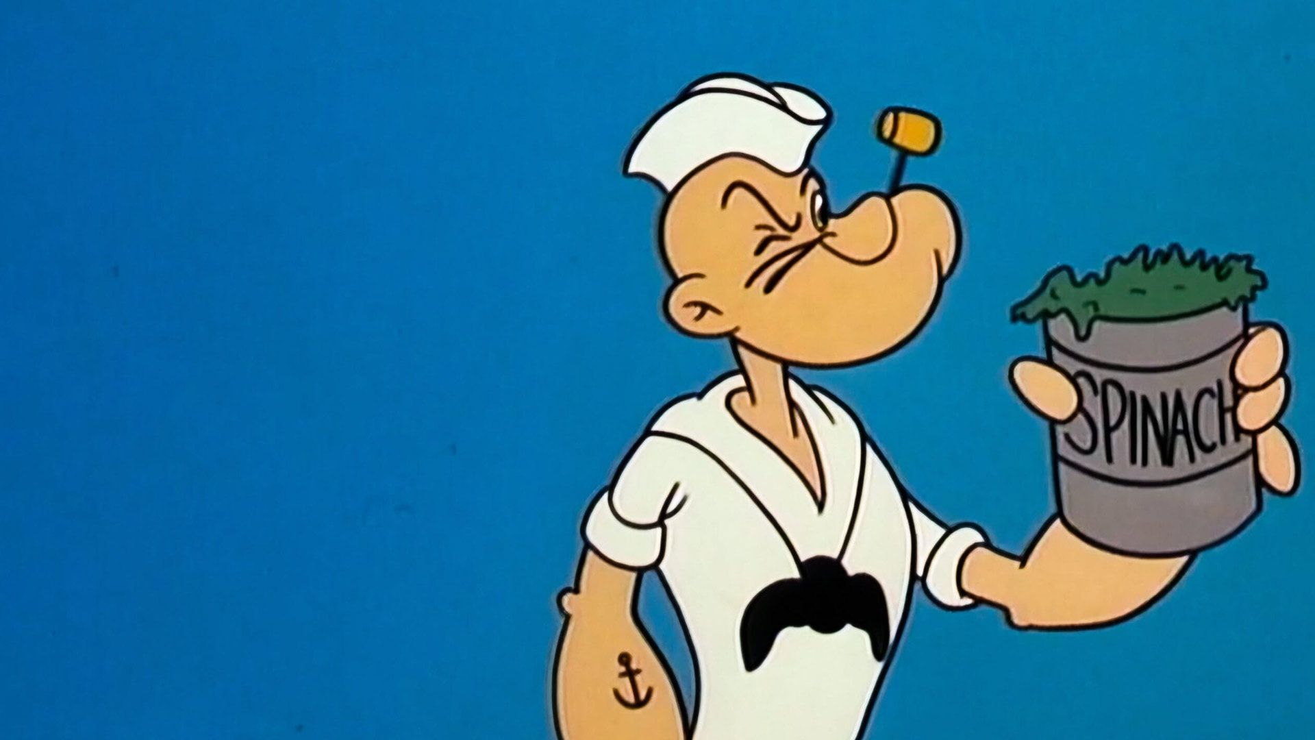 ملوان زبل در حال خوردن اسفناج در کارتون  Popeye the Sailor
