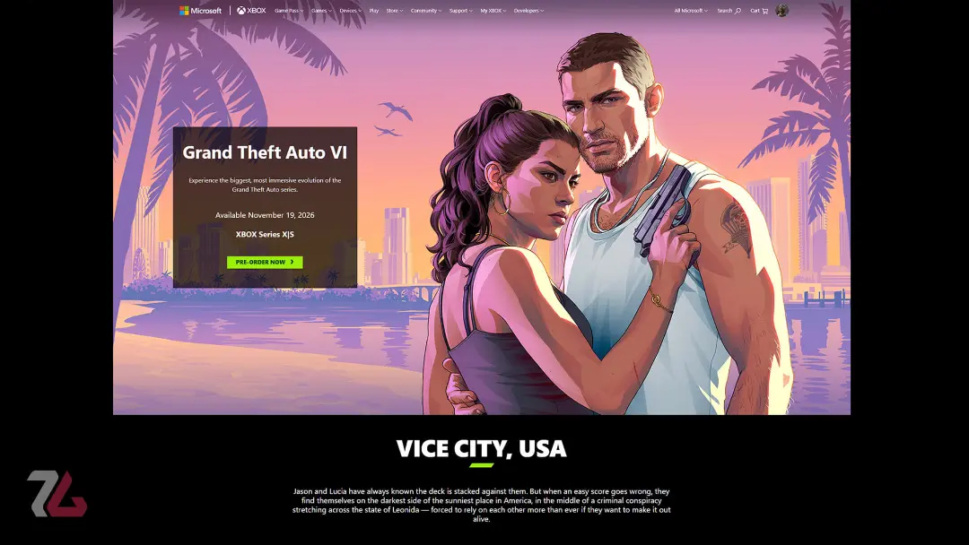بازی Grand Theft Auto VI (GTA 6) با دو شخصیت اصلی در فروشگاه مایکروسافت