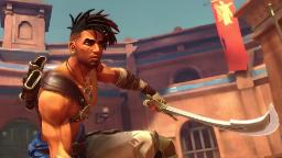 شخصیت اصلی بازی Prince of Persia: The Lost Crown با شمشیر در محیط بازی
