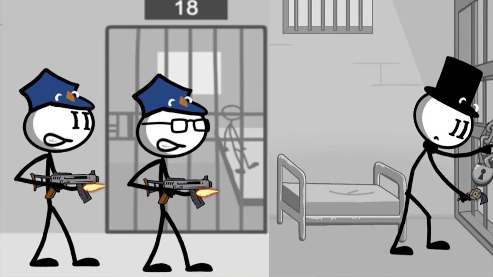 شخصیت اصلی بازی Prison Break: Stick Story در حال فرار از زندان