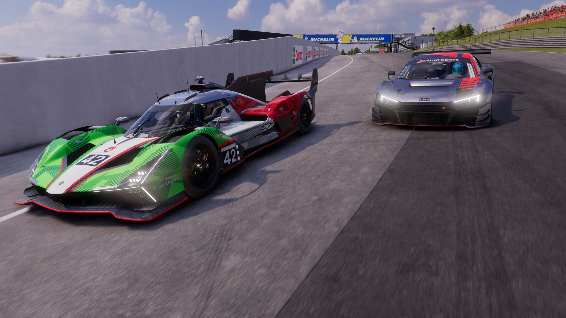 رقابت دو اتومبیل سوپراسپرت در بازی Project Motor Racing 