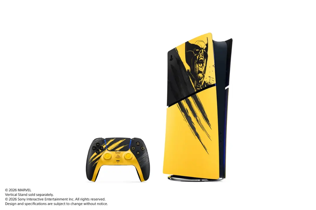 کنسول پلی استیشن ۵ (PlayStation 5) با طرح گرافیکی شخصیت ولورین (Wolverine)