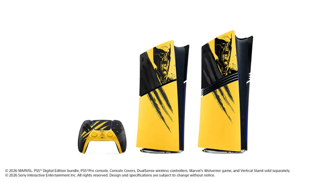کنسول پلی استیشن ۵ (PlayStation 5) با طرح گرافیکی بازی Marvel's Wolverine