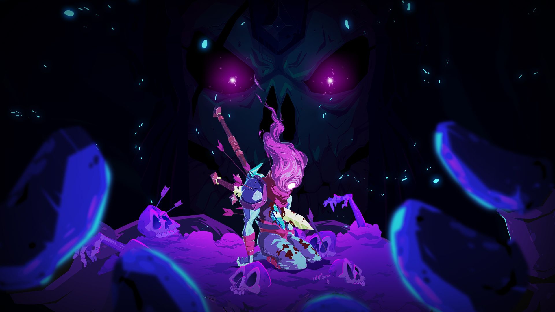 شخصیت اصلی بازی Dead Cells با حالتی ناامید و شکست‌خورده