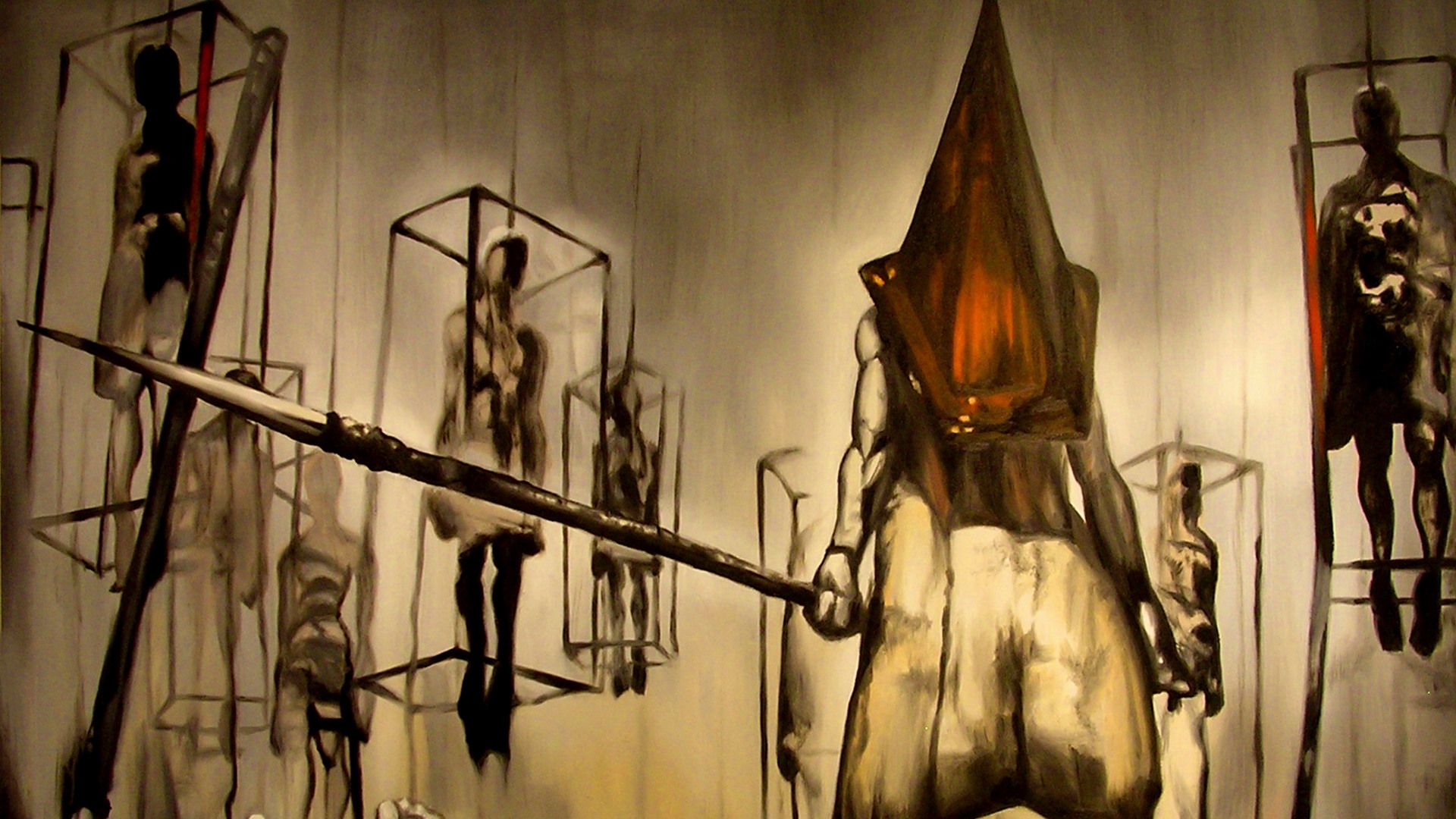 یک فن‌آرت زیبا و جذاب از کاراکتر کله هرمی در بازی Silent Hill 2