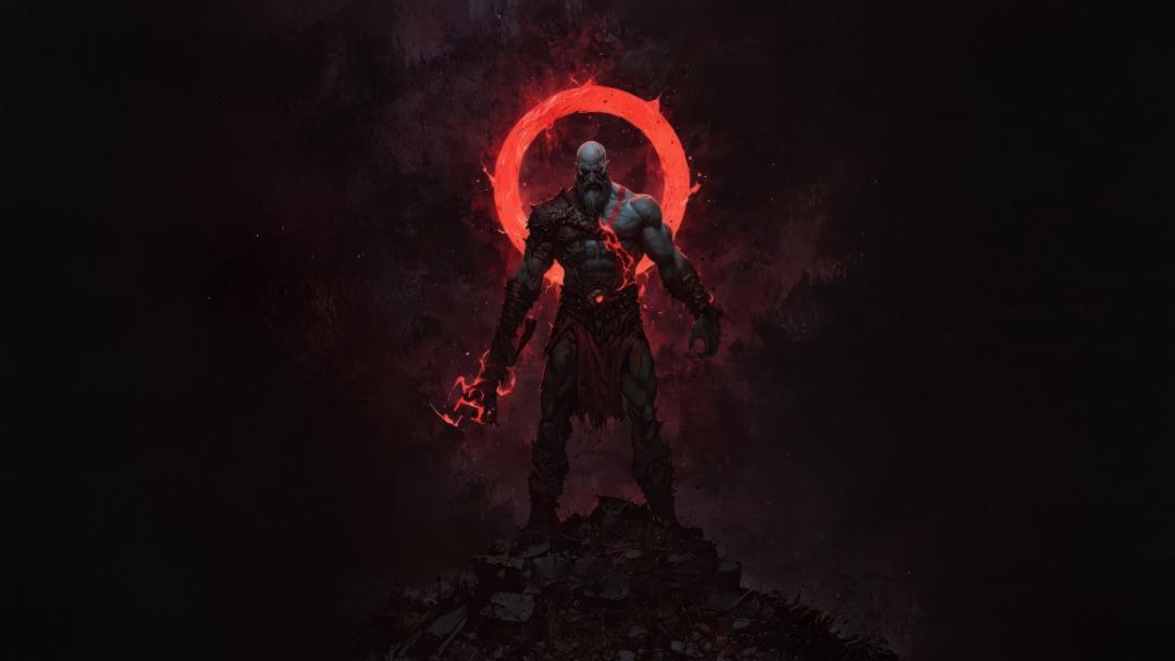 خشم و عصبانیت کریتوس (Kratos) در بازی God of War Ragnarök (از نمای جلو)