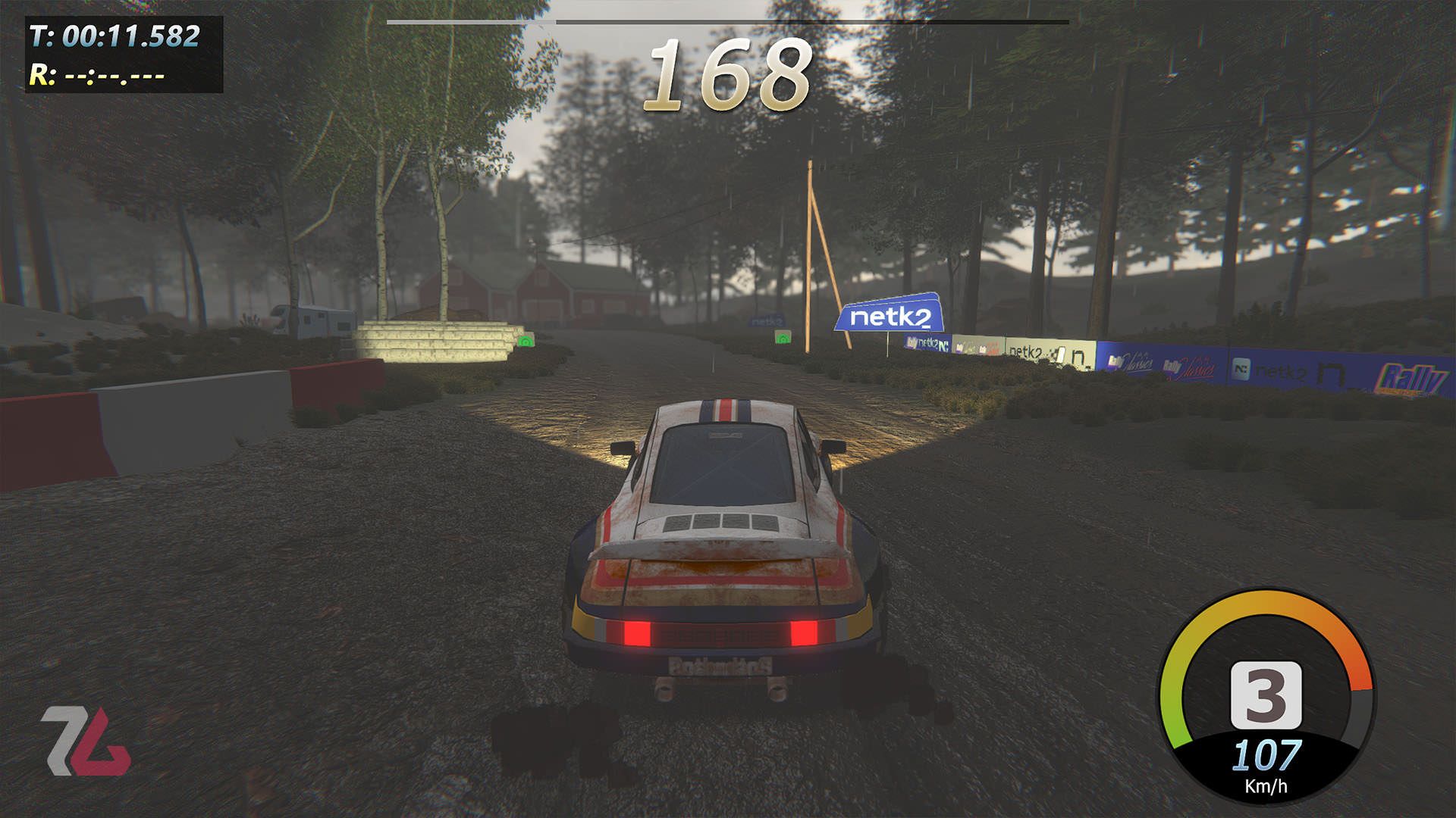 شرایط جوی بارانی در بازی Rally Arcade Classics
