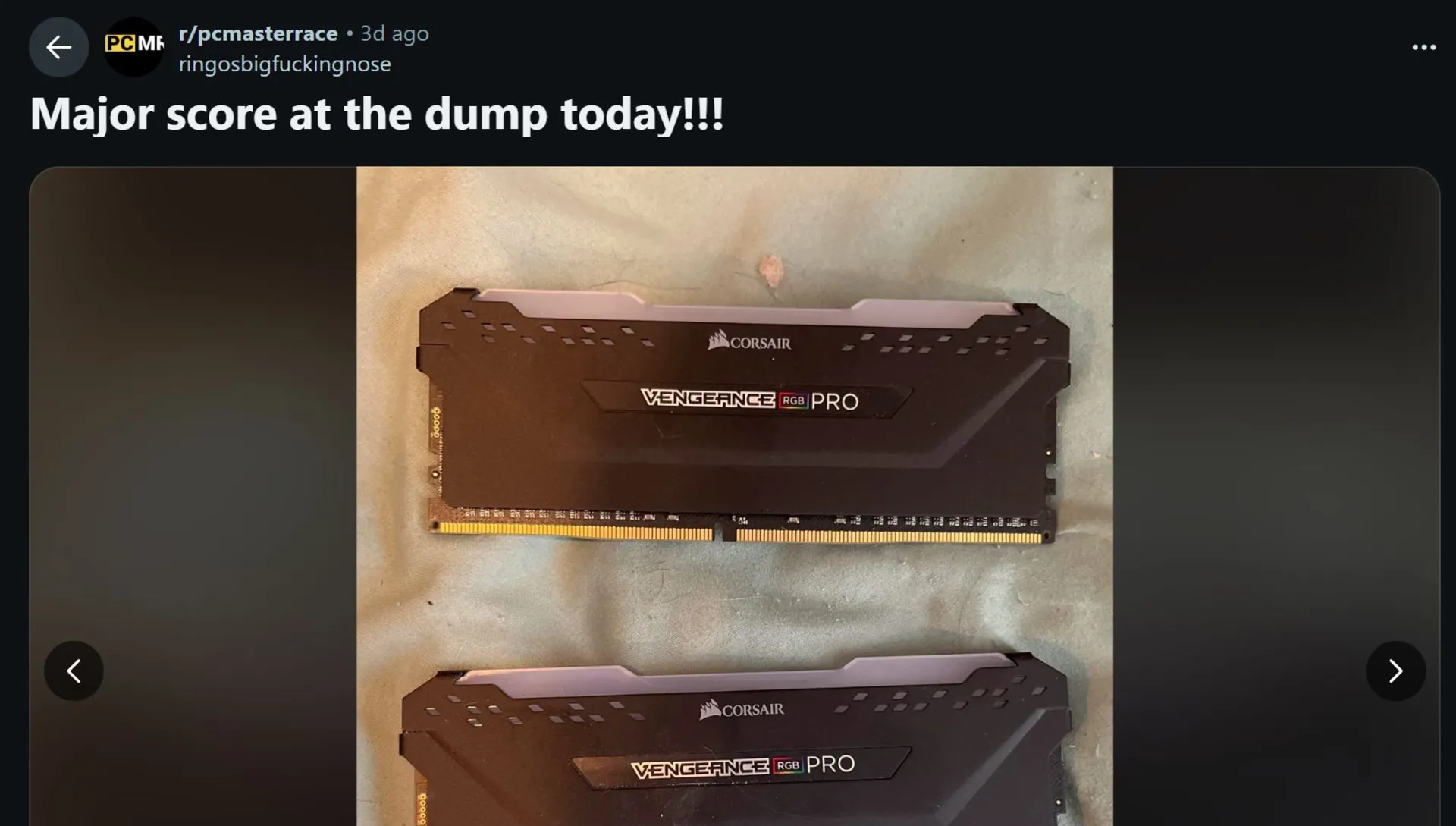 پیدا شدن ۶۴ گیگابایت رم سالم در سطل زباله، کاربران ردیت را شوکه کرد