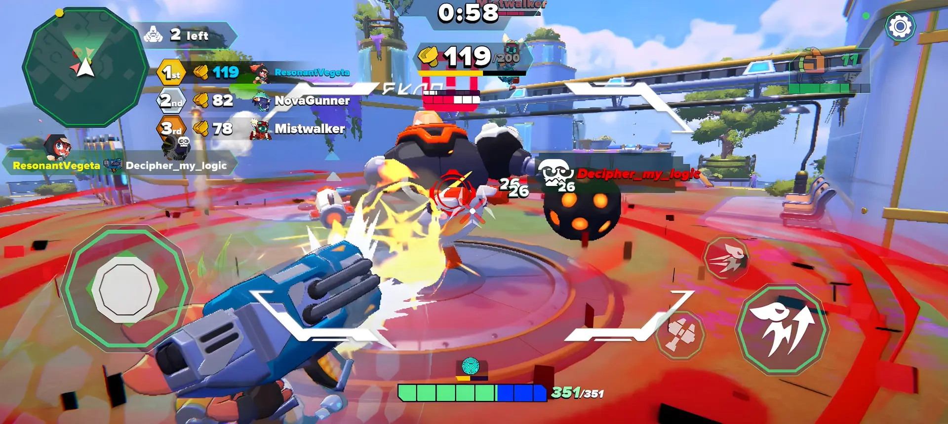مبارزه در بازی موبایل Ratchet and Clank: Ranger Rumble با استفاده از سلاح‌های پیشرفته