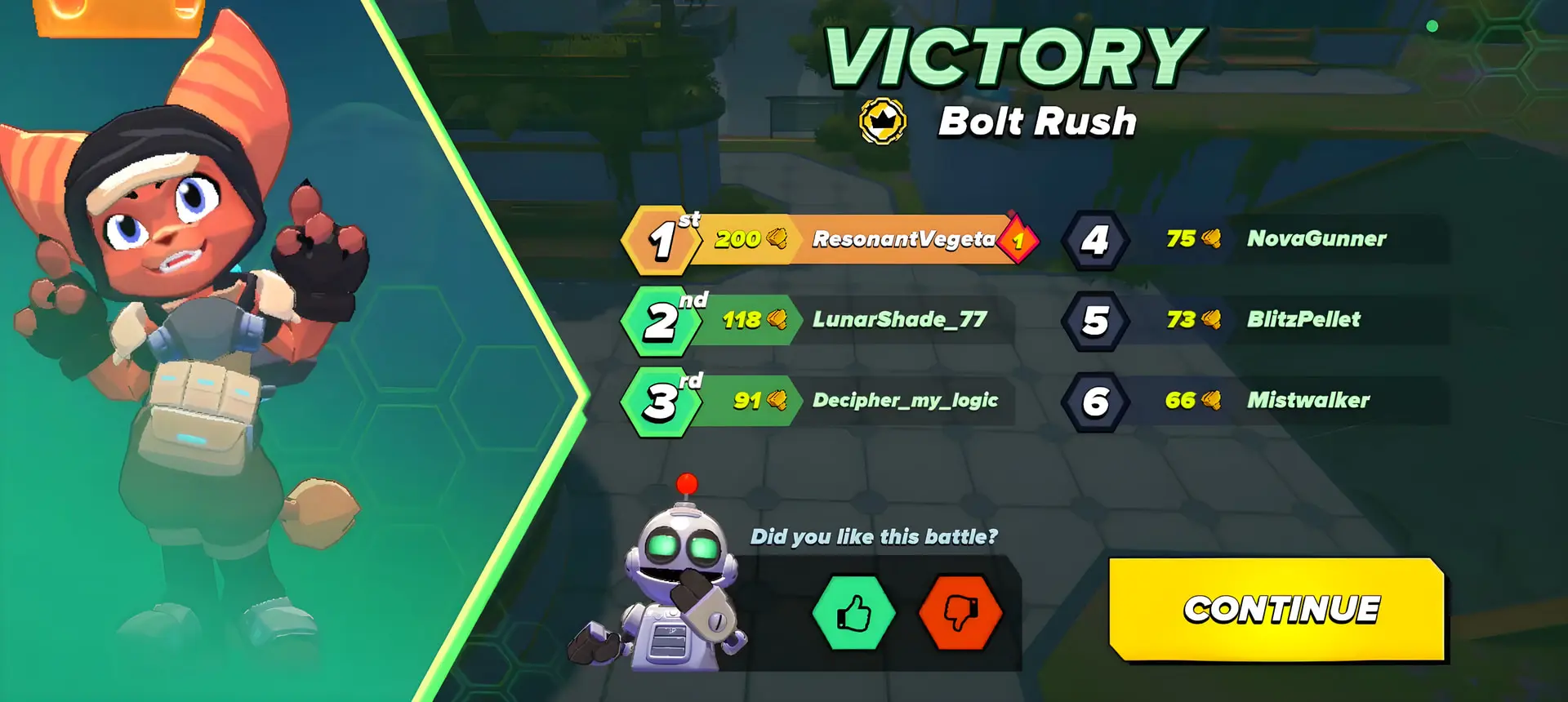 جدول رده‌بندی و امتیازات بازیکنان در بازی Ratchet and Clank: Ranger Rumble