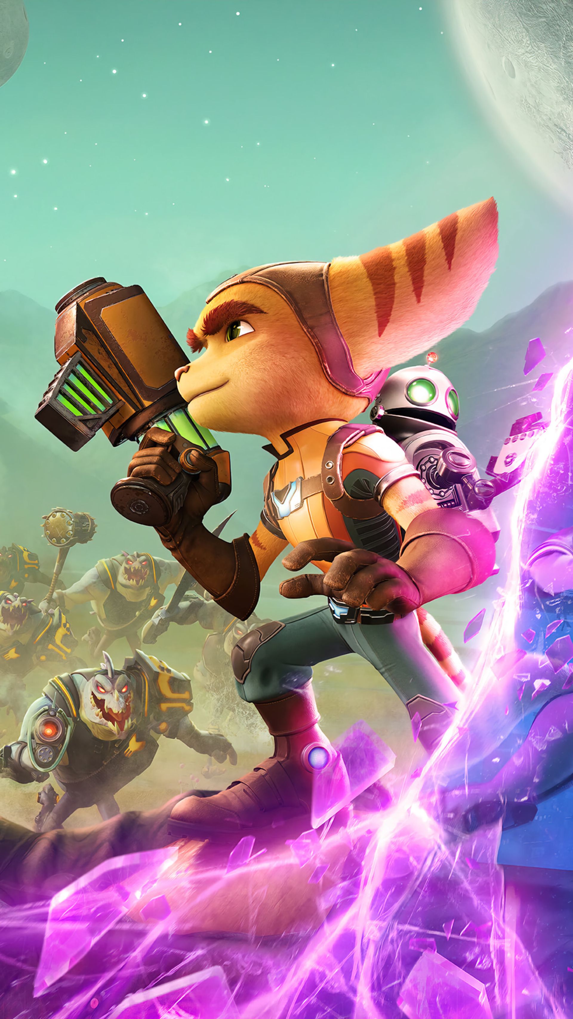 شخصیت رچت در پوستر (کاور) بازی Ratchet & Clank: Rift Apart