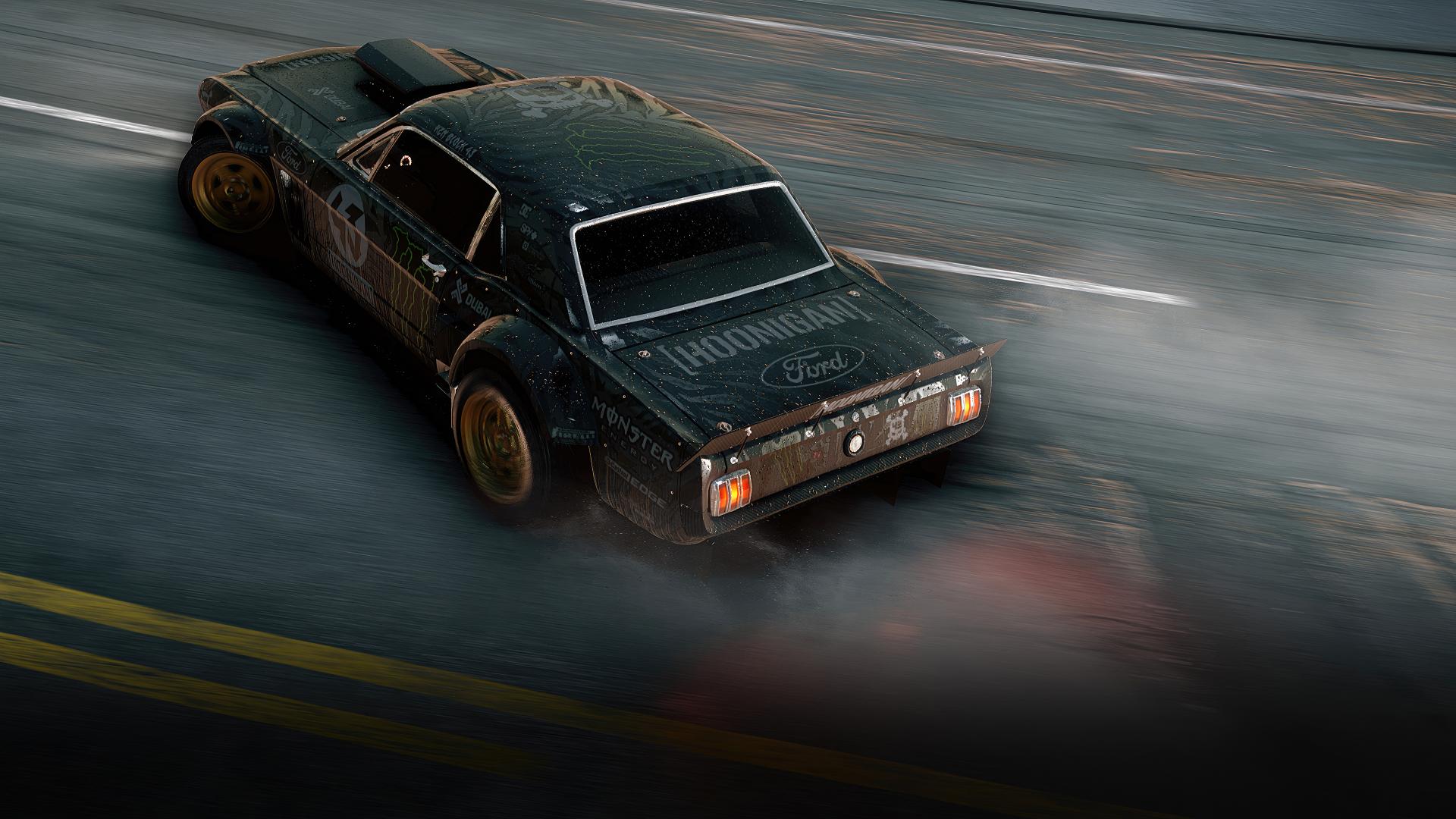 نمای پشتی فورد موستانگ ۱۹۶۵ در بازی Need for Speed ​​Unbound