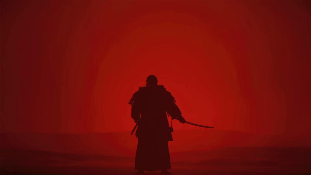 جین ساکای (Jin Sakai) در اتمسفر قرمز بازی Ghost of Tsushima