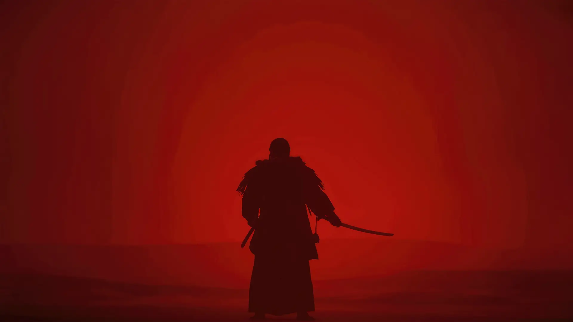 جین ساکای (Jin Sakai) در اتمسفر قرمز بازی Ghost of Tsushima