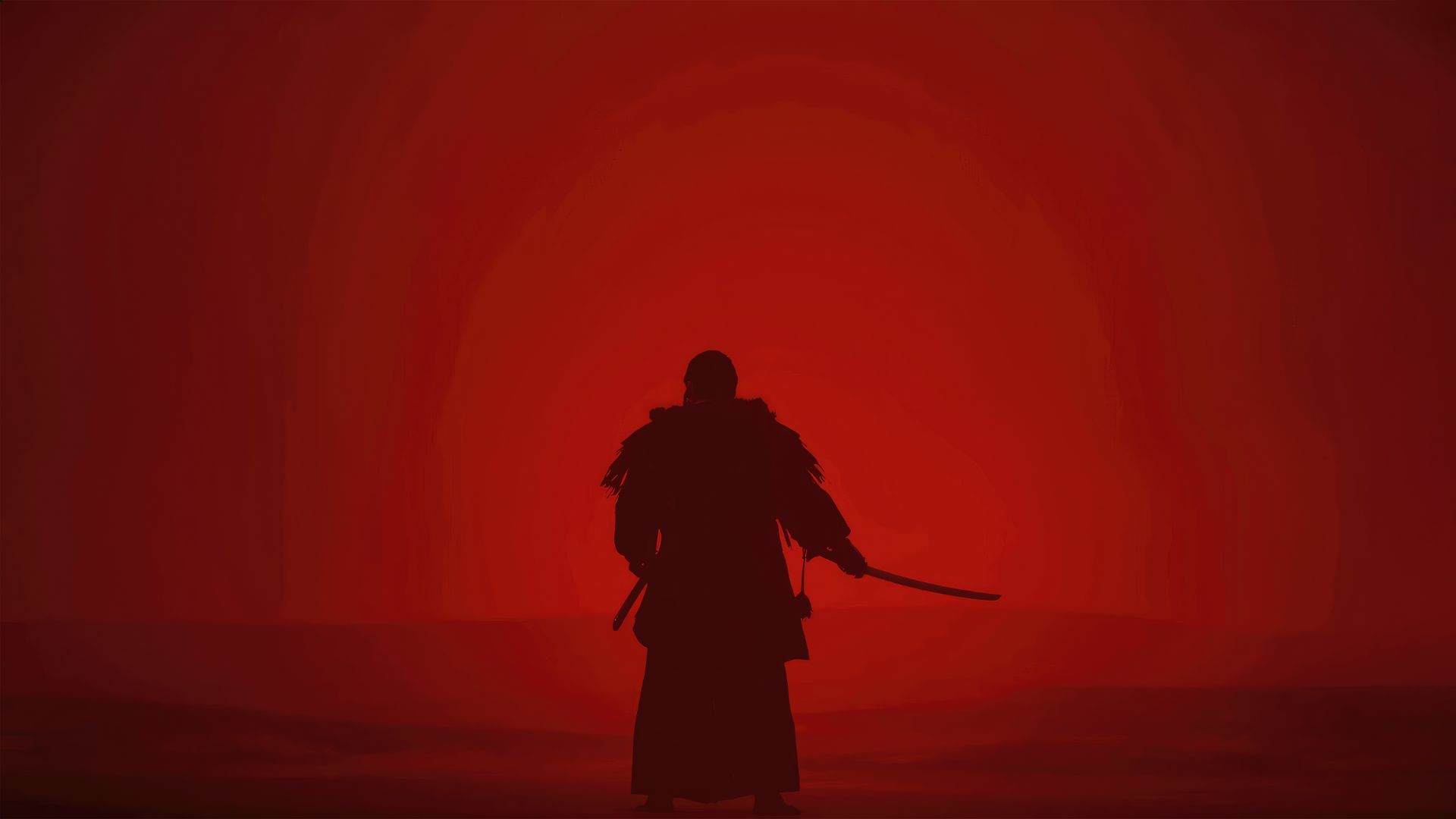 جین ساکای (Jin Sakai) در اتمسفر قرمز بازی Ghost of Tsushima