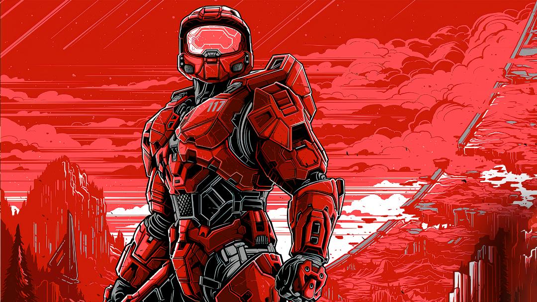 مسترچیف (Master Chief) و جهان بازی Halo Infinite با تم قرمز