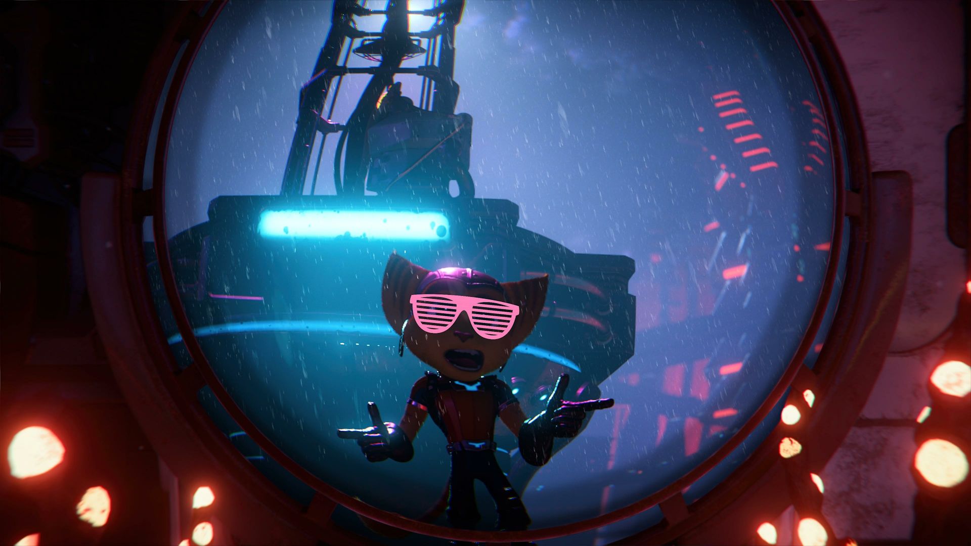 انعکاس تصویر شخصیت اصلی بازی Ratchet & Clank: Rift Apart در آینه