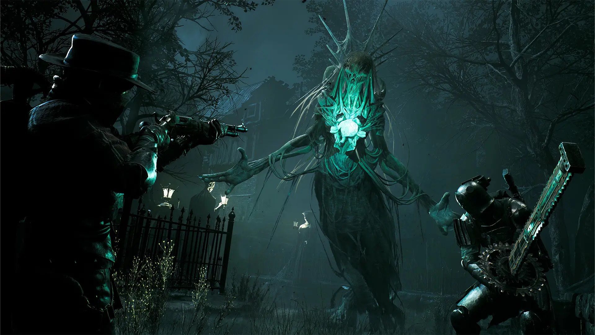 مبارزه تیمی در مقابل باس‌فایت در بازی Remnant 2: The Dark Horizon 