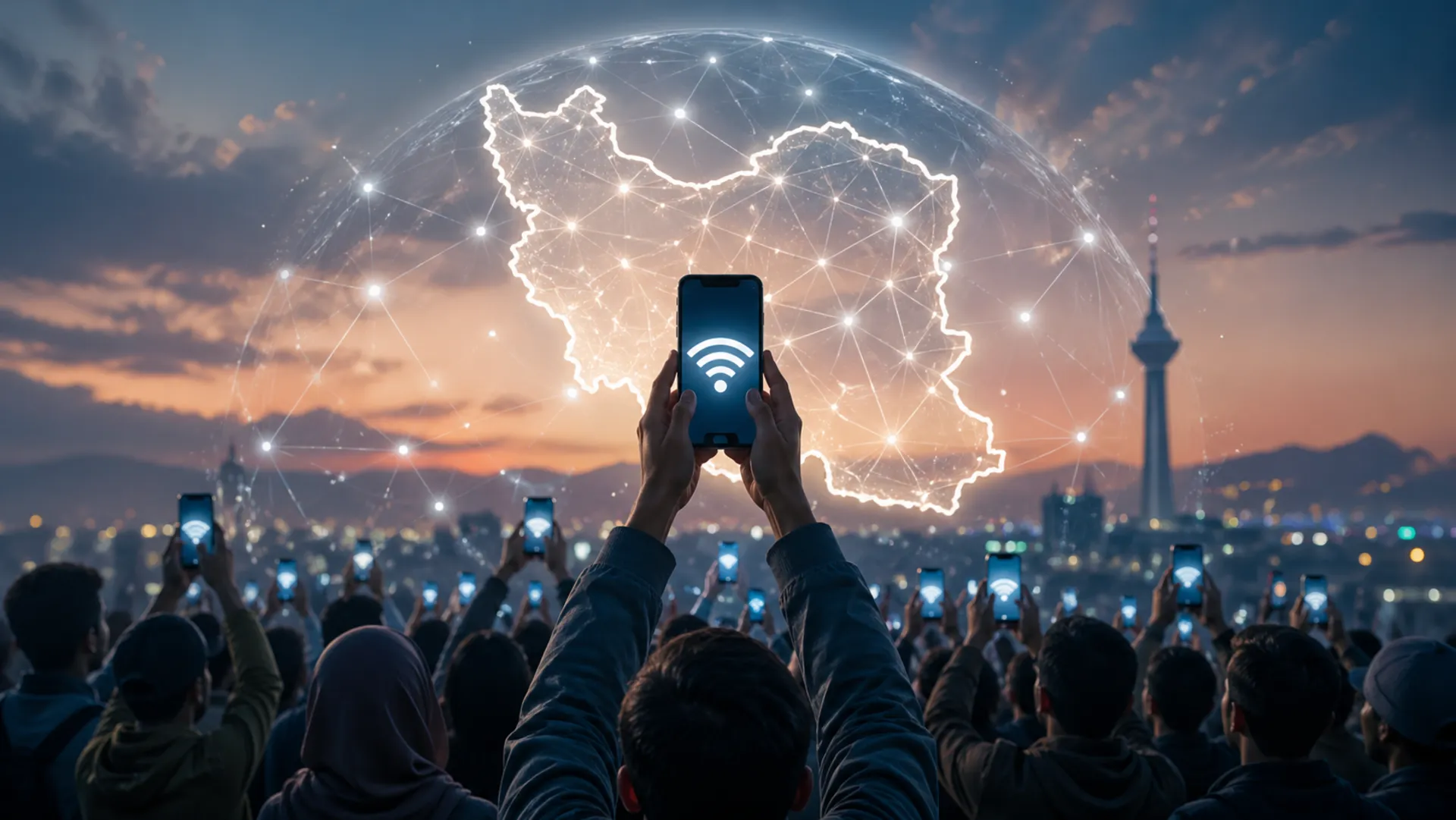 قطعی گسترده اینترنت در ایران با حضور مردم