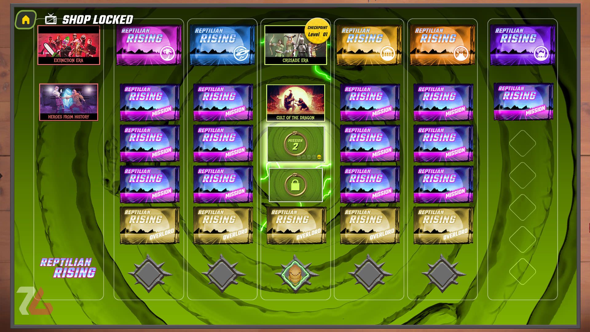 مراحل بازی Reptilian Rising