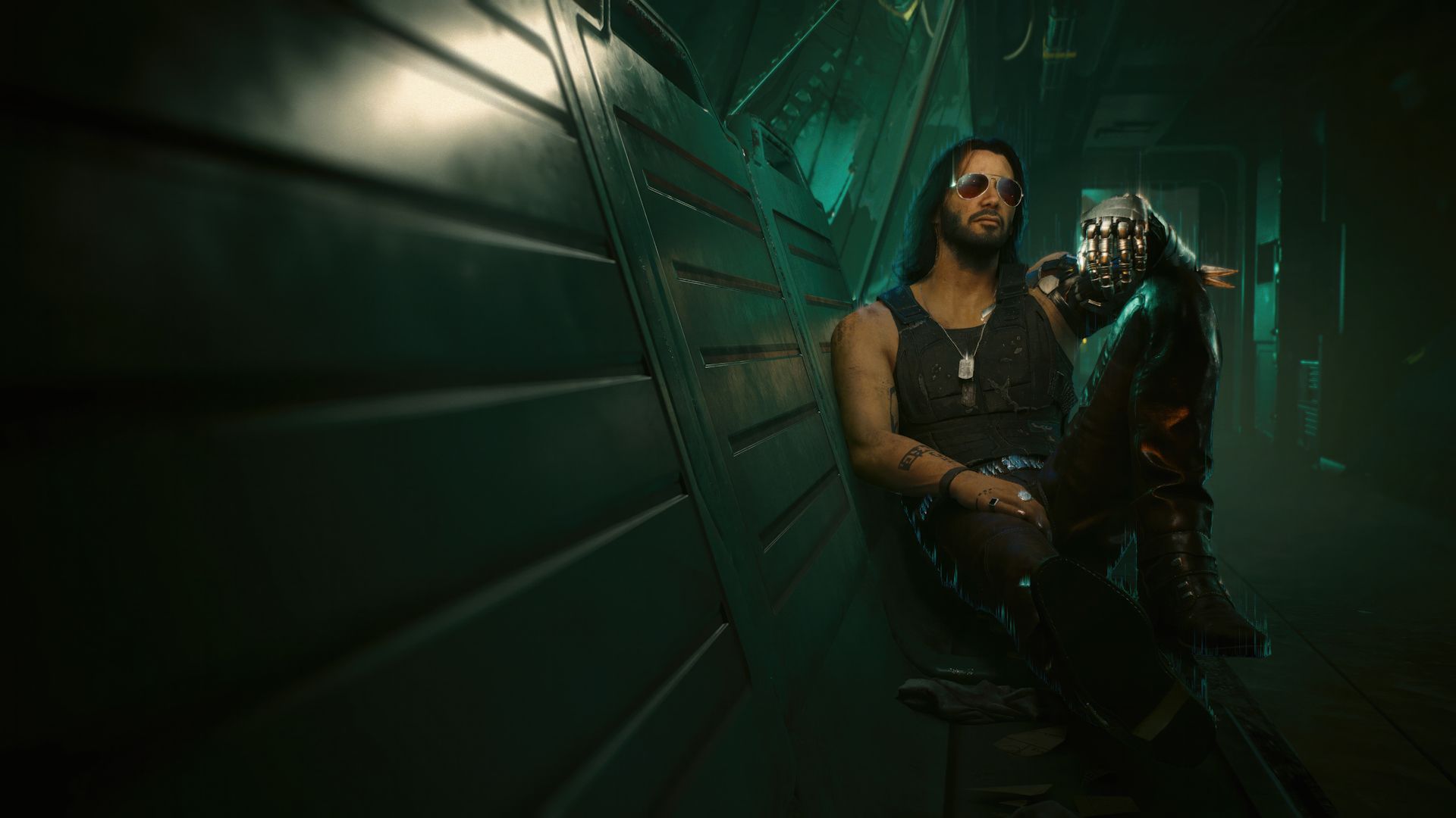 لم دادن و استراحت کردن جانی سیلورهند (Johnny Silverhand) در بازی Cyberpunk 2077