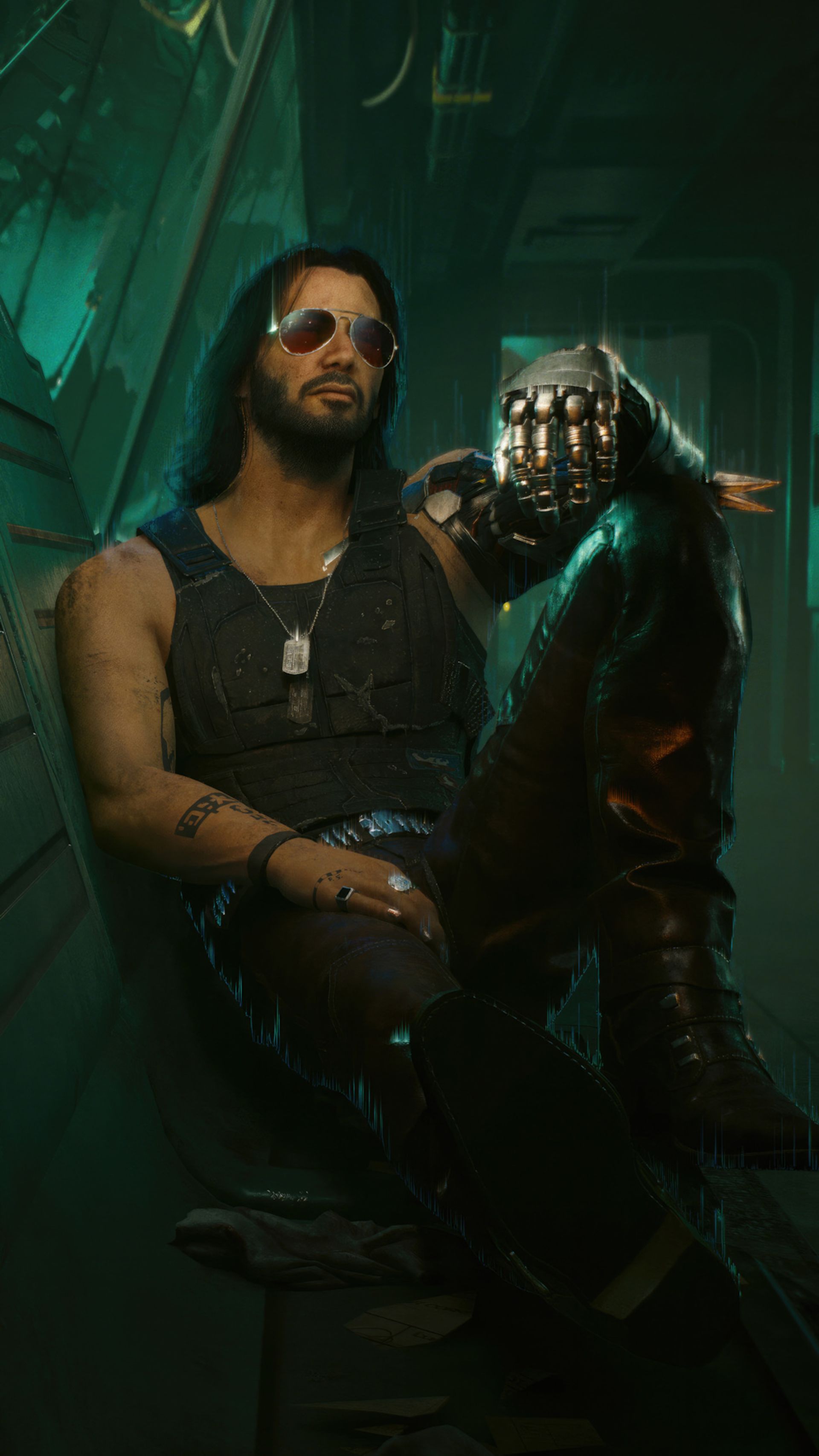 لم دادن و استراحت کردن جانی سیلورهند (Johnny Silverhand) در بازی Cyberpunk 2077