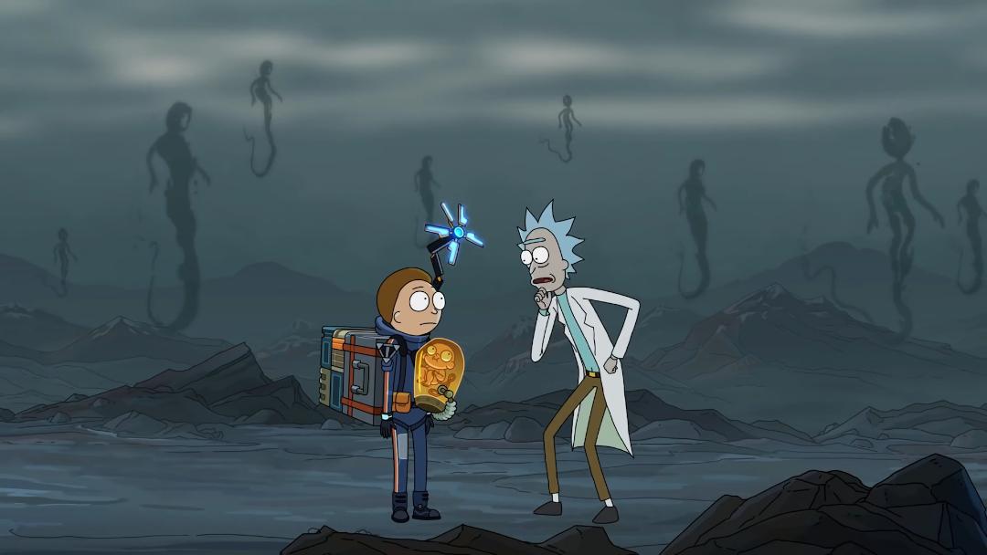 یک فن‌آرت از شخصیت‌های اصلی انیمیشن ریک و مورتی (Rick and Morty) در بازی Death Stranding