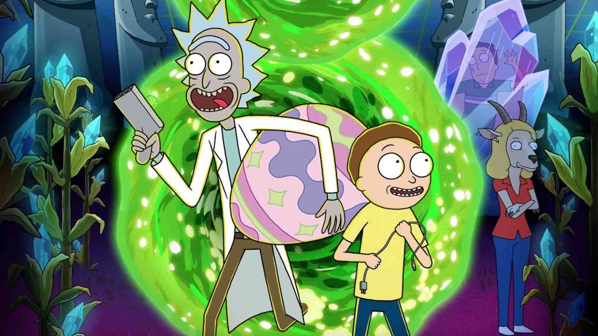 ریک و مورتی در حال خارج شدن از یک پورتال در فصل هشتم سریال Rick and Morty