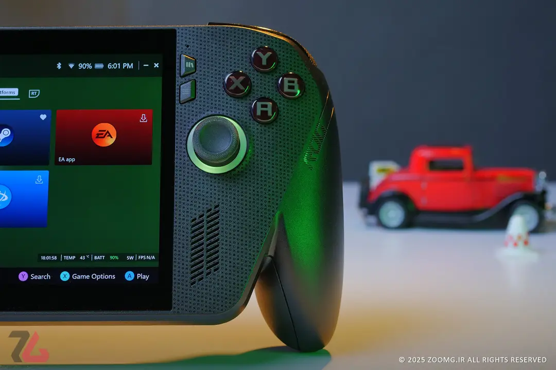 نمای نزدیک از استیک سمت راست ROG Xbox Ally X