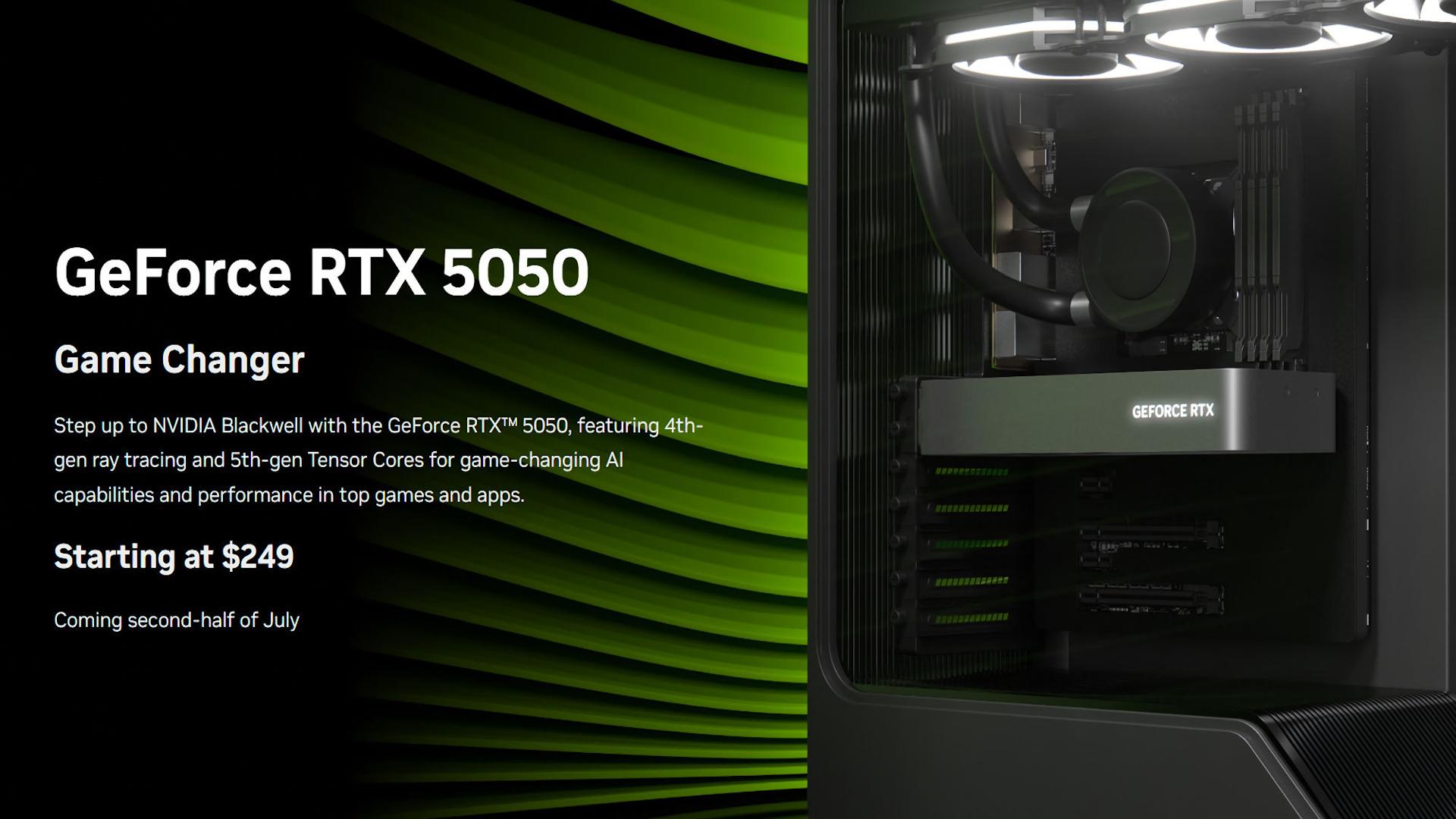 پوستر (کاور) تبلیغاتی شرکت انویدیا (Nvidia) برای کارت گرافیک RTX 5050