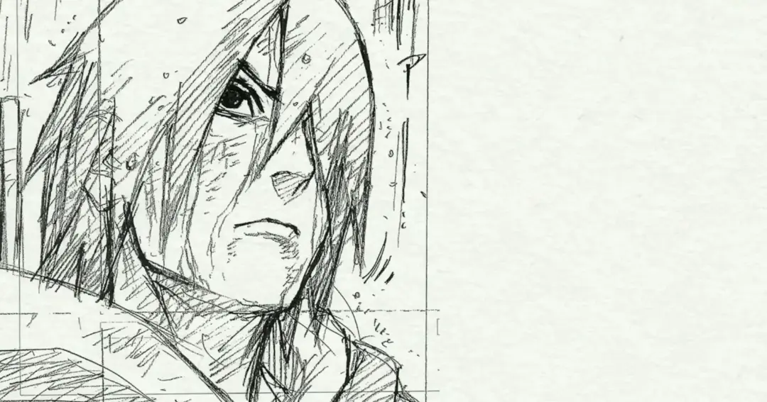 طرح سیاه و سفید ساسکه اوچیها (Sasuke Uchiha) در مانگا