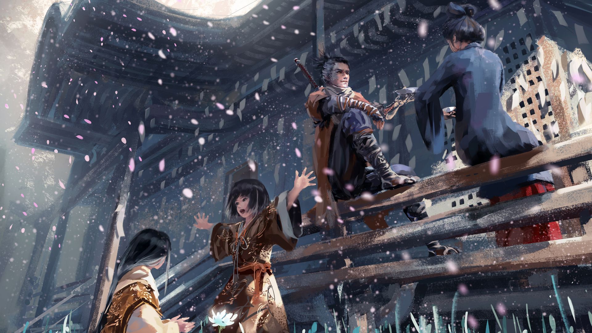 یک فن آرت زیبا از شخصیت‌های بازی Sekiro: Shadows Die Twice
