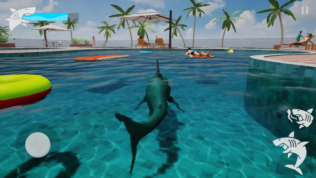 کوسه در استخر یک تفریحگاه ساحلی در بازی Shark Ravage