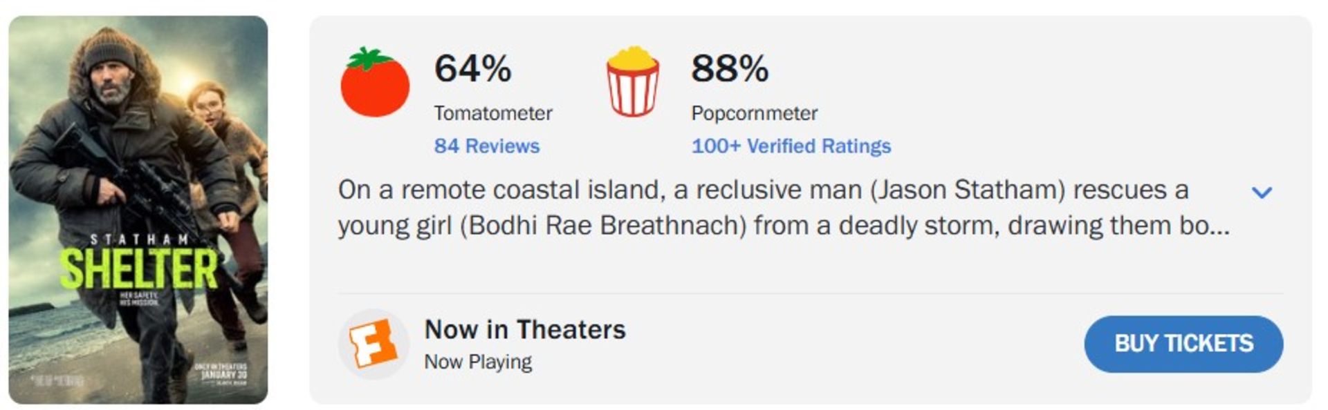 میانگین نقدهای فیلم Shelter در راتن تومیتوز