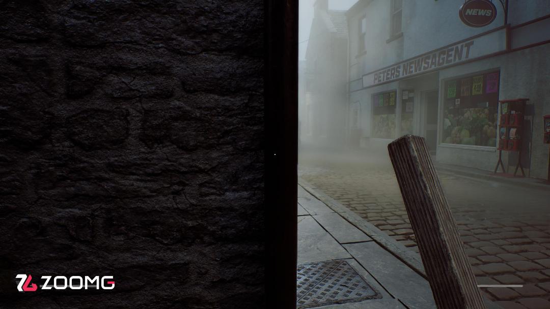 خیابان مه‌آلود و قدیمی در محیط بازی Silent Hill: Townfall