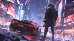 بارش برف در بازی Cyberpunk 2077