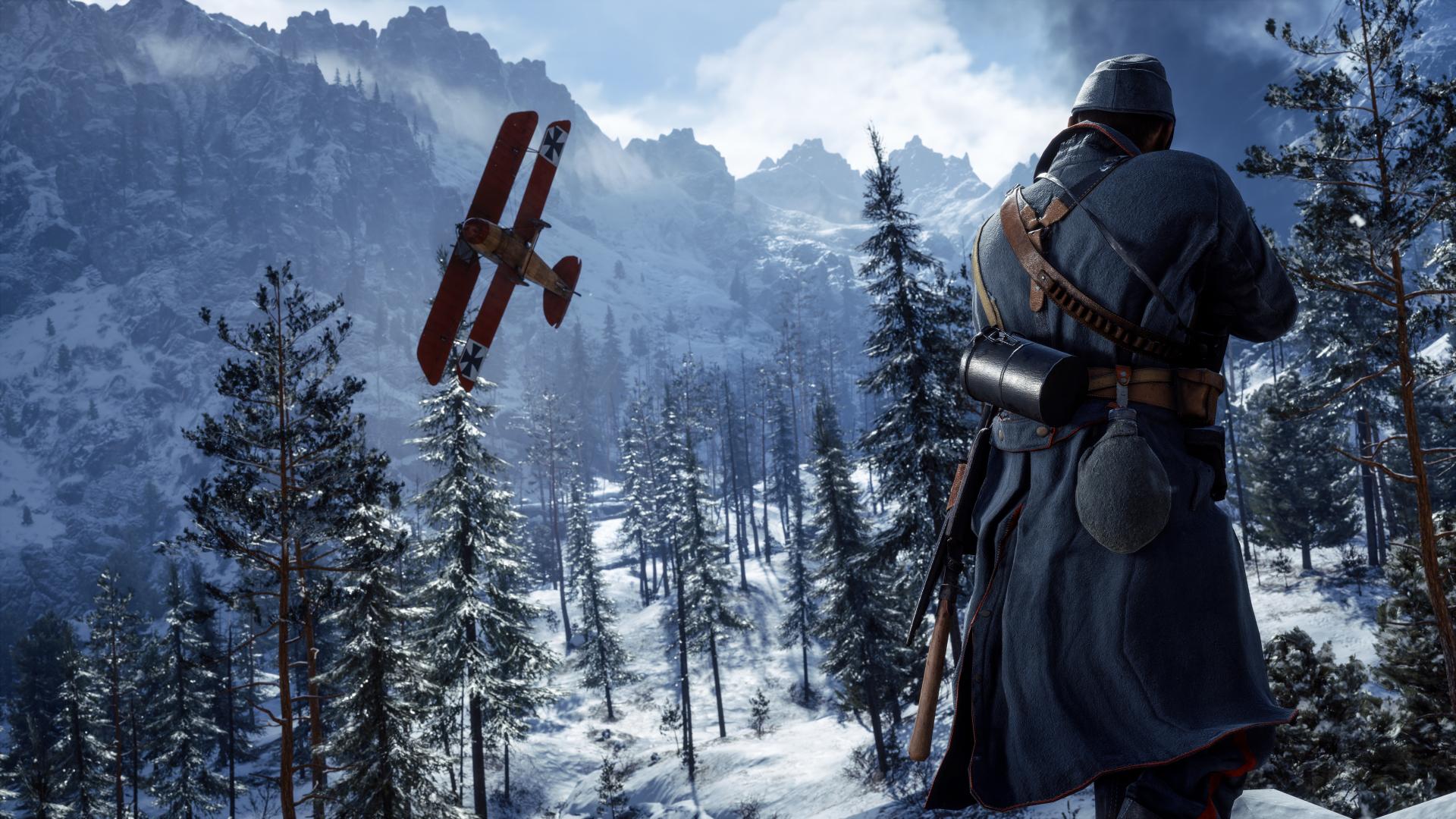 شلیک به هواپیما در محیط برفی بازی Battlefield 1