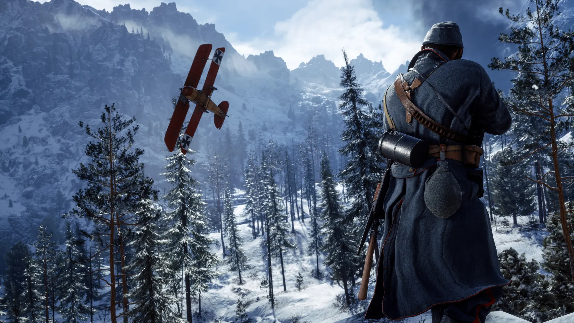 شلیک به هواپیما در محیط برفی بازی Battlefield 1