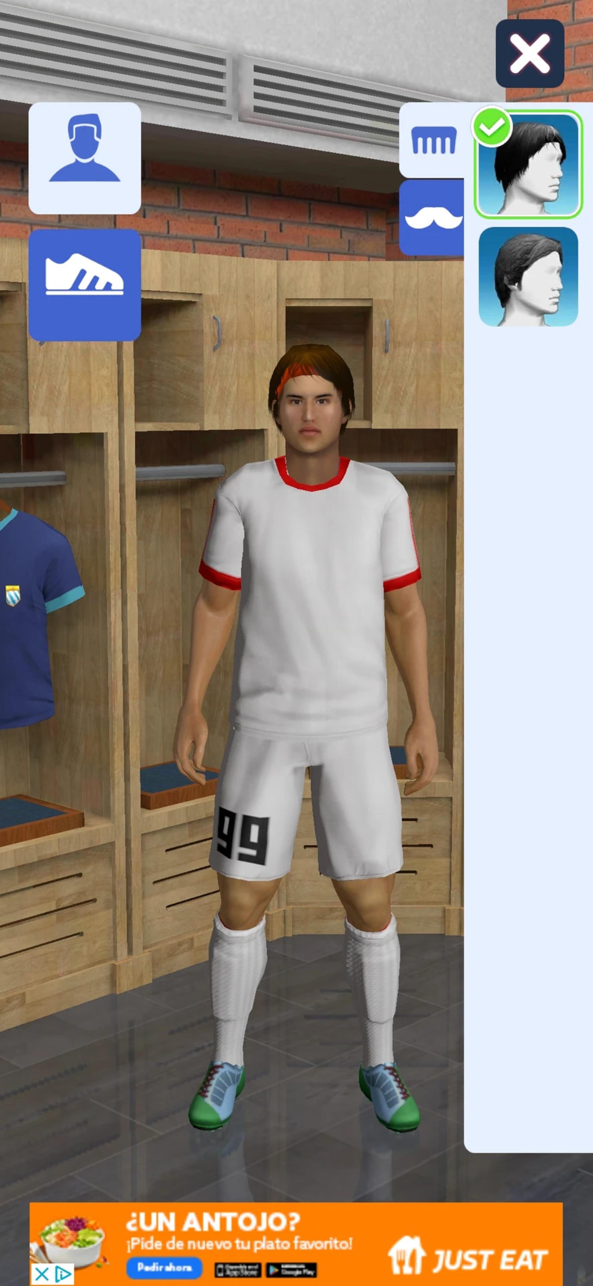 شخصیت فوتبالی در محیط رختکن بازی Soccer Superstar