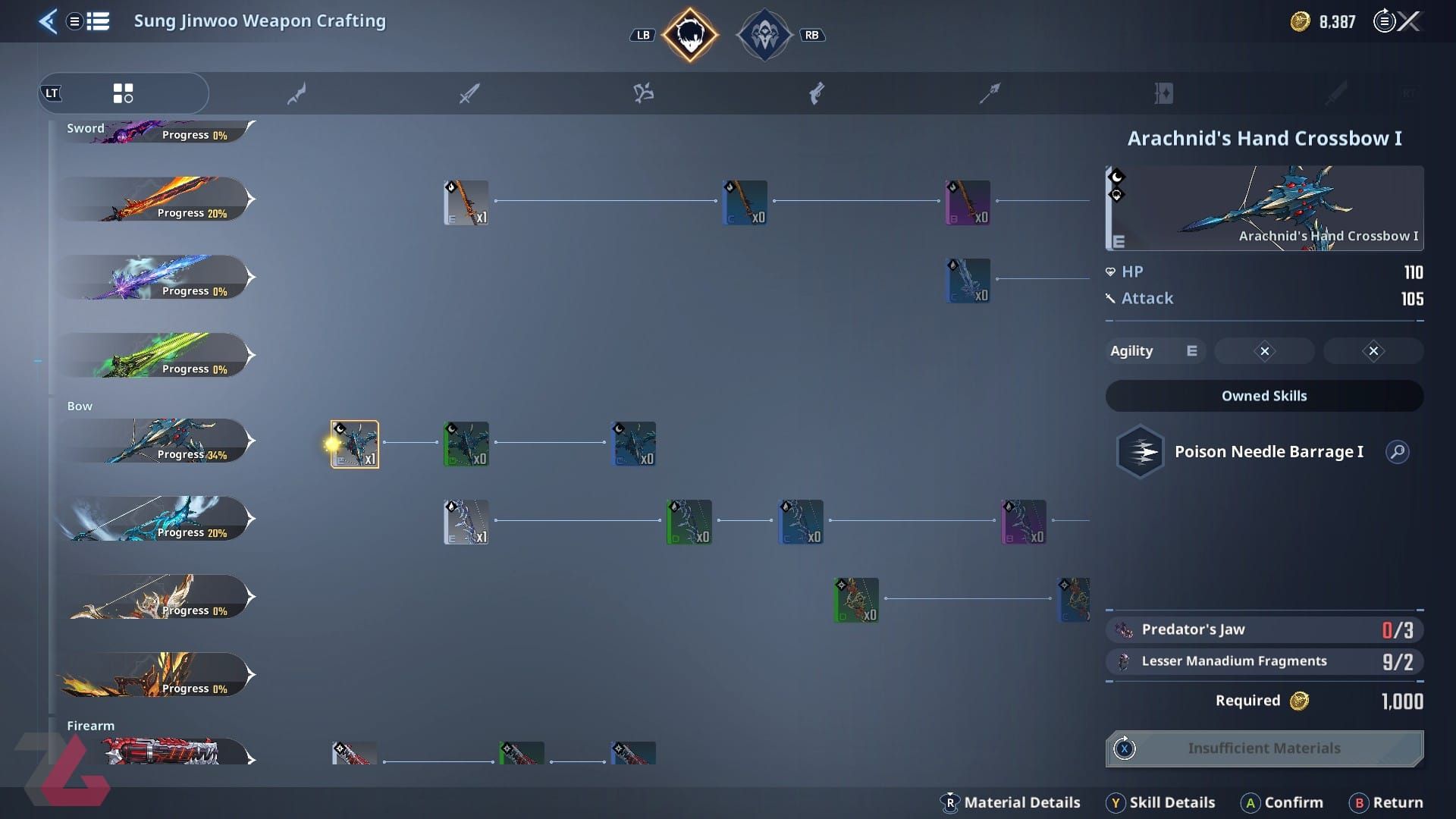 سیستم ساخت اسلحه بازی Solo Leveling Arise Overdrive