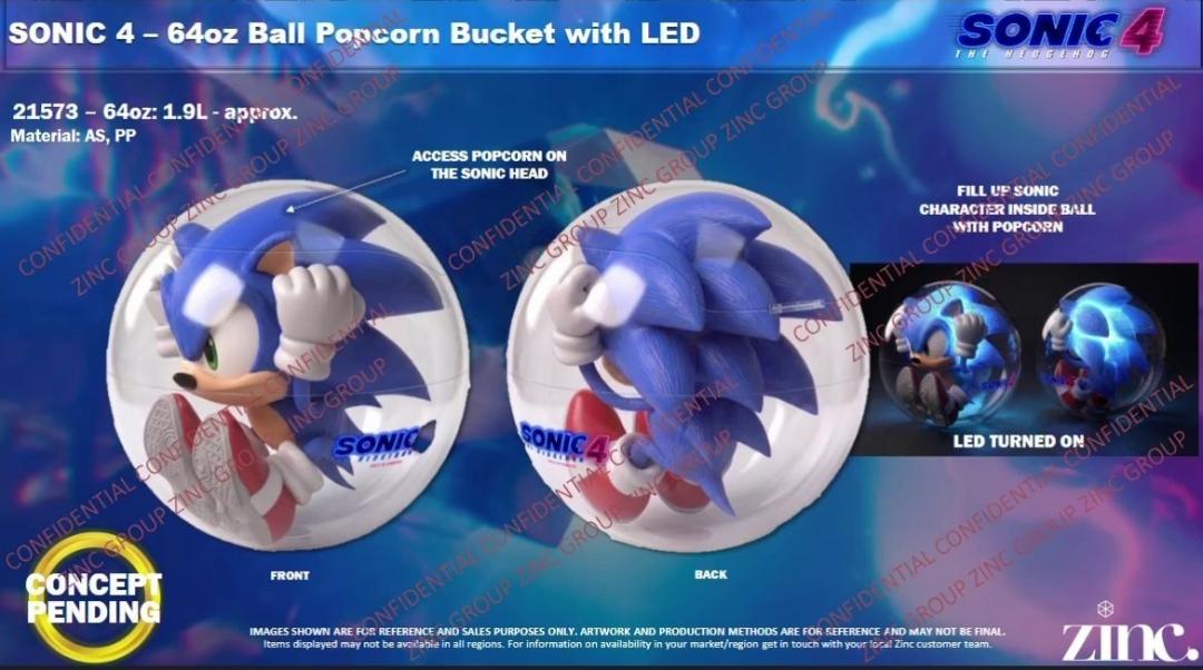 سطل پاپ‌کورن طرح شخصیت سونیک (Sonic) با نورپردازی LED