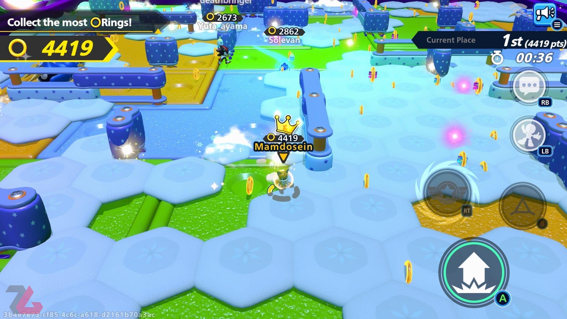 صفحه یخ زده و مینی گیم بقا در بازی Sonic Rumble