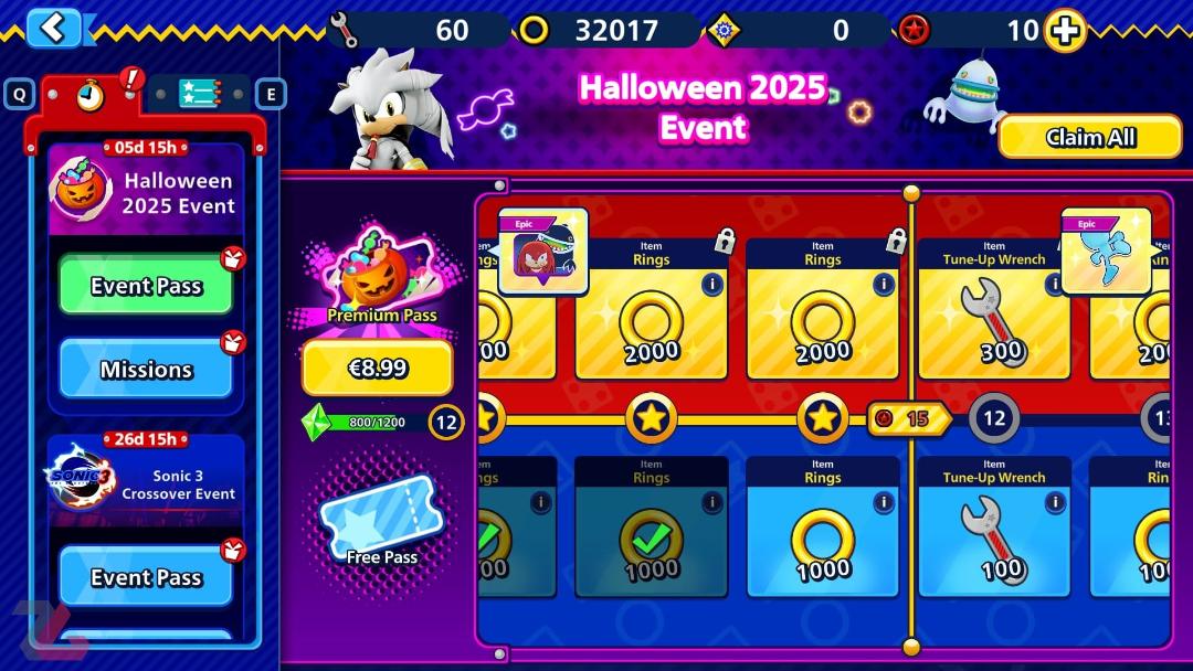 یک نمونه از ایونت پس‌های بازی Sonic Rumble