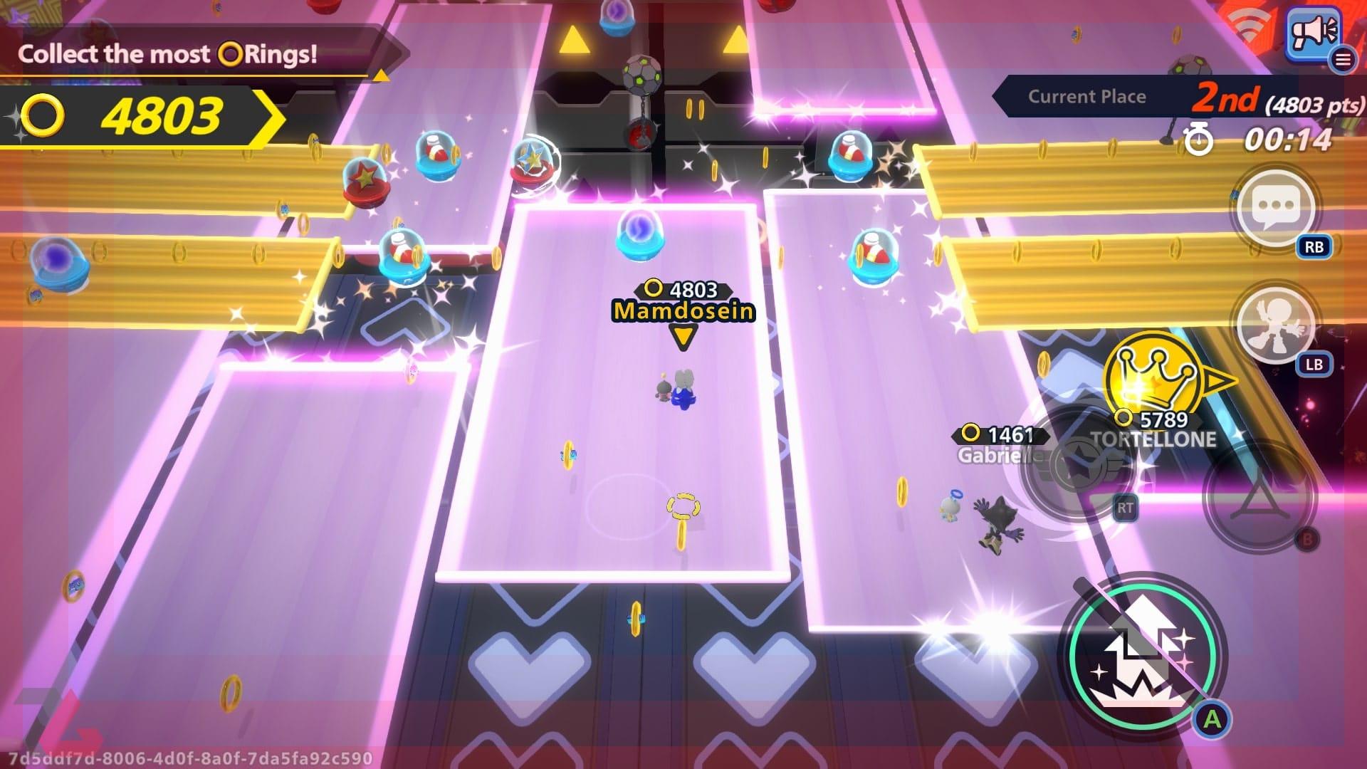 رقابت با دیگر بازیکنان برای جمع کردن بیشترین سکه‌ها در زمین محو شونده در بازی Sonic Rumble